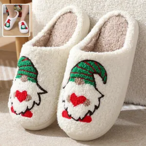 Cartoon Santa Claus Slippers – Warm Christmas Shoes for Men & Women