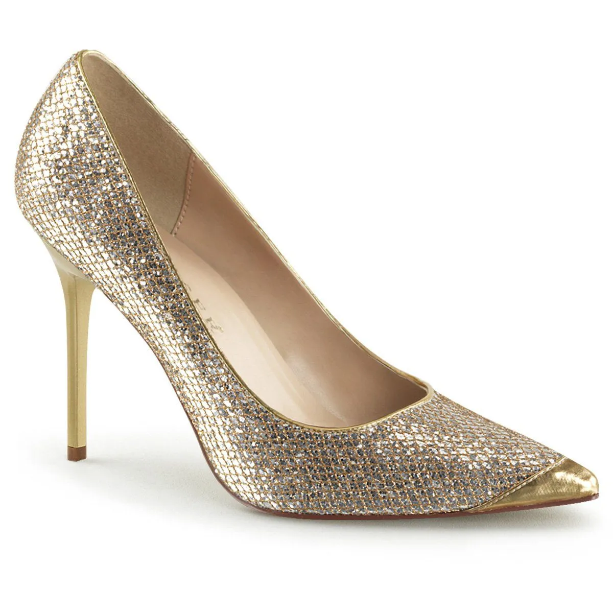 CLASSIQUE-20 Gold Glittery Lame Pu