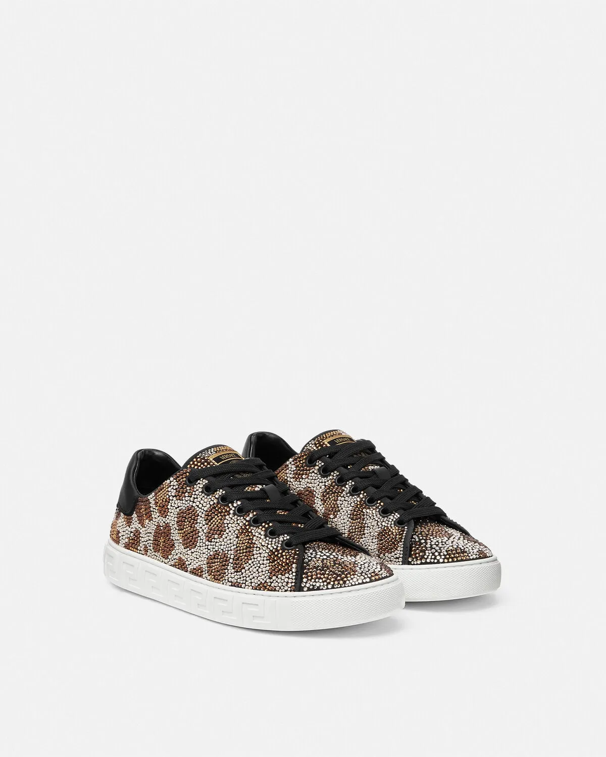 Crystal Leopard Greca Trainers