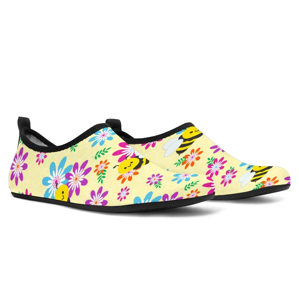 Cute Bumble Bees Aqua Shoes