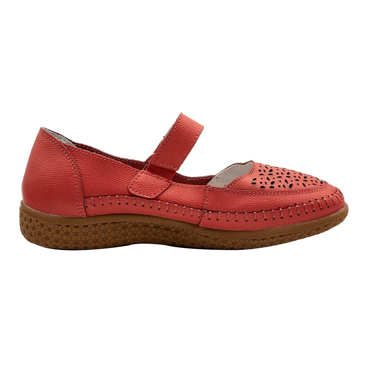 Damart Casual Ballerinas Leather Orange Colour For Women