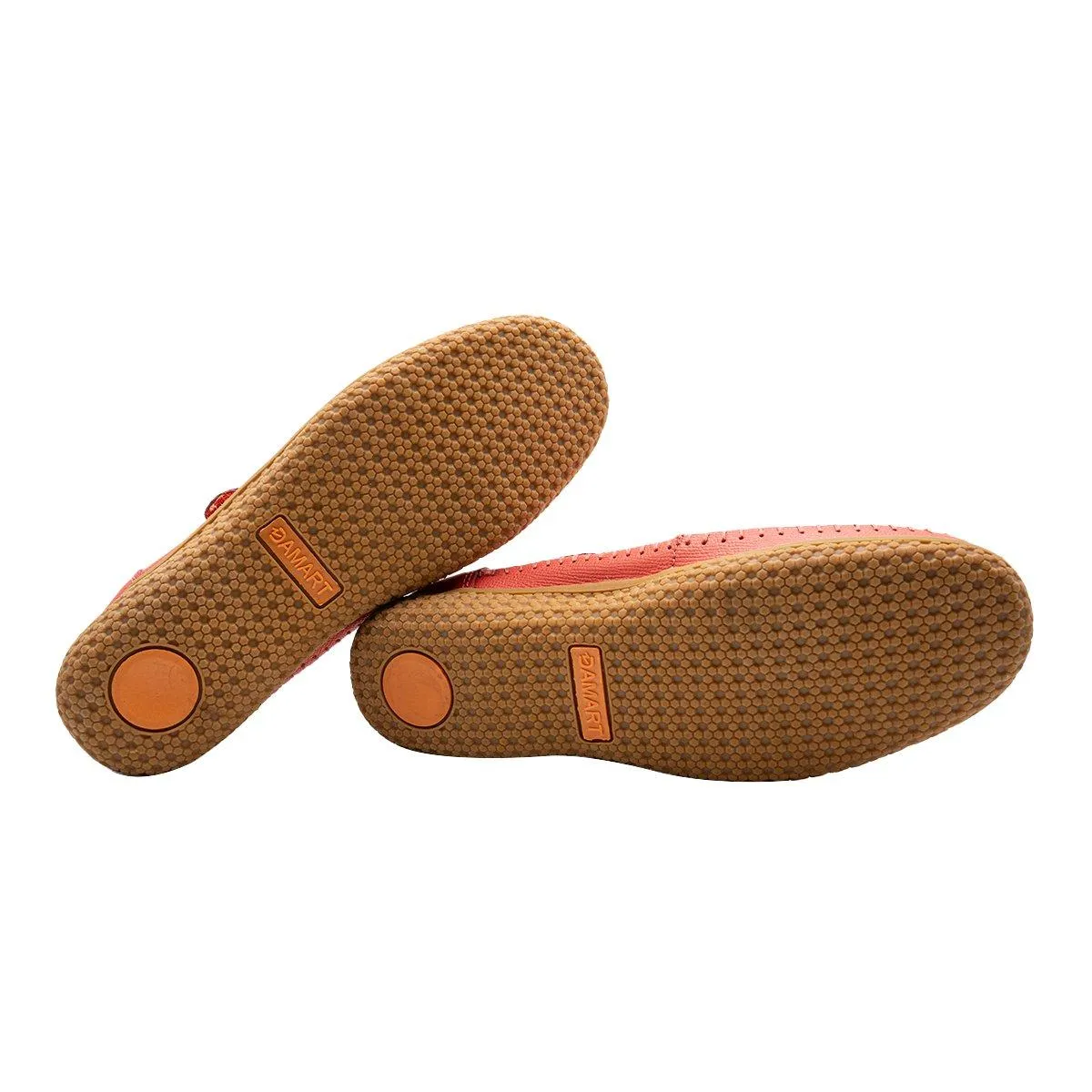 Damart Casual Ballerinas Leather Orange Colour For Women