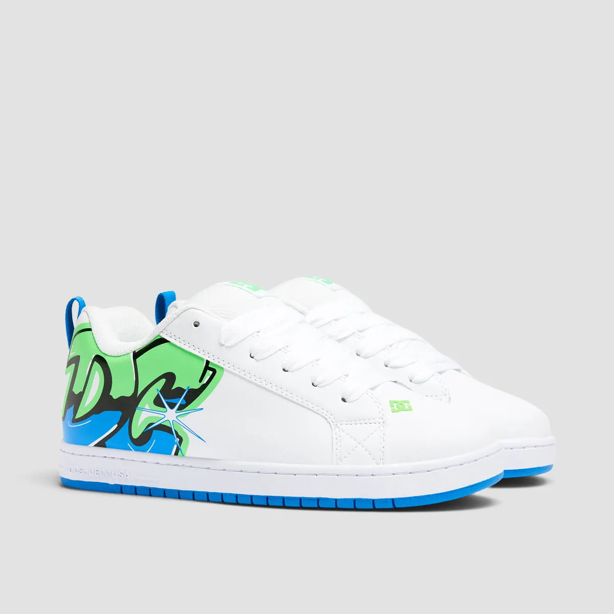 DC Court Graffik Shoes - White/Lime/Turquoise