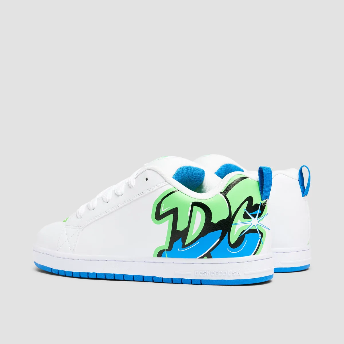 DC Court Graffik Shoes - White/Lime/Turquoise