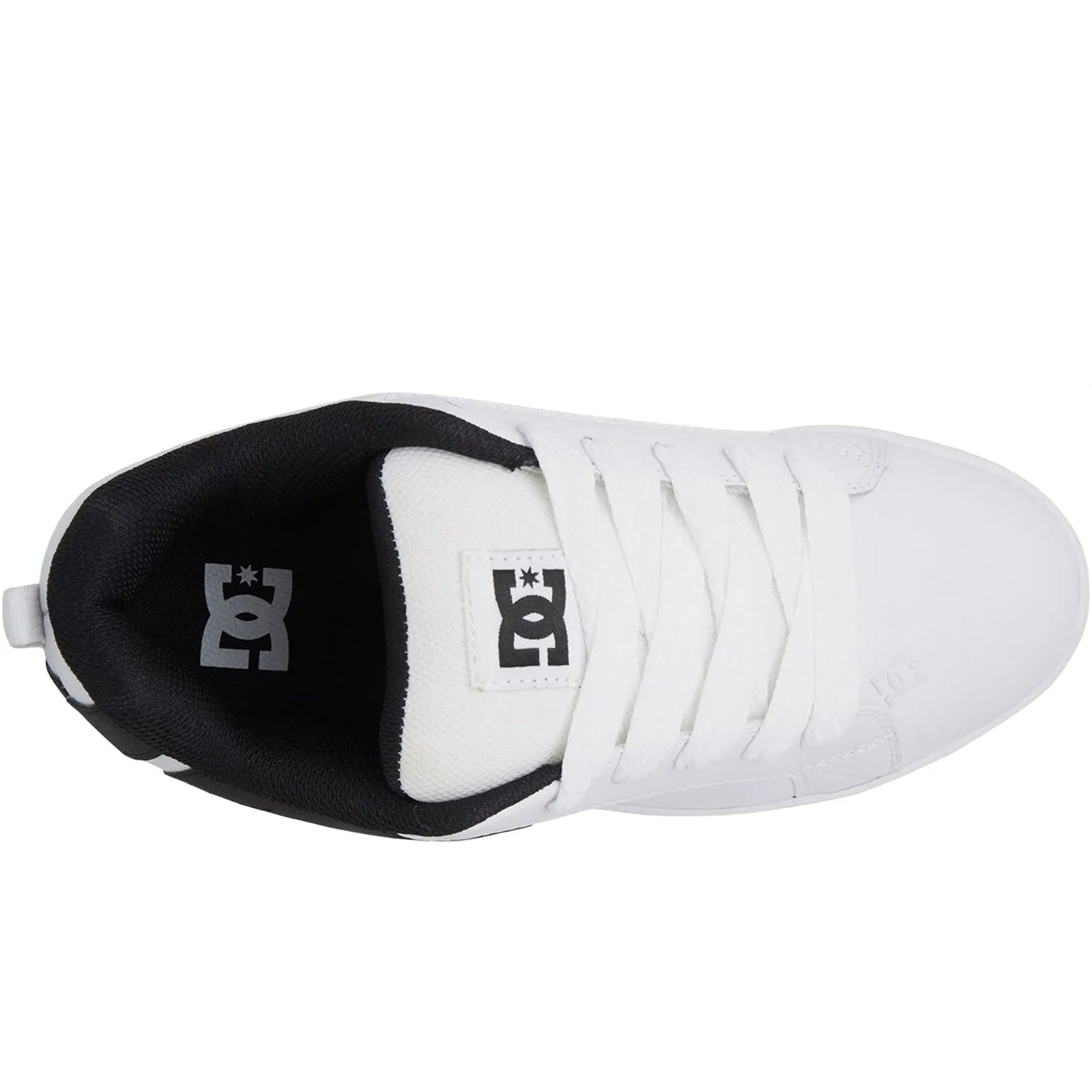 DC Shoes Mens Court Graffik Leather Trainers - White/Black