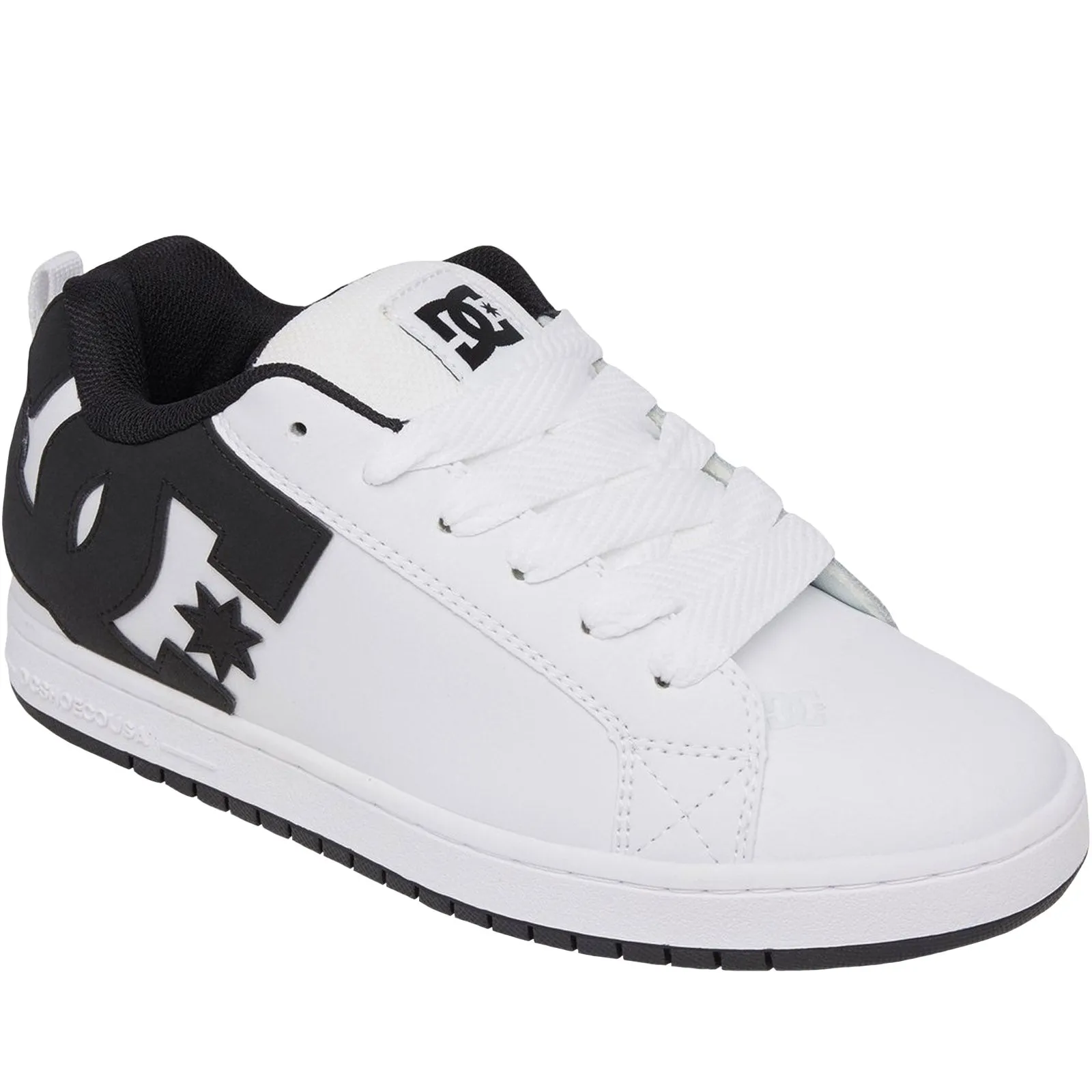 DC Shoes Mens Court Graffik Leather Trainers - White/Black