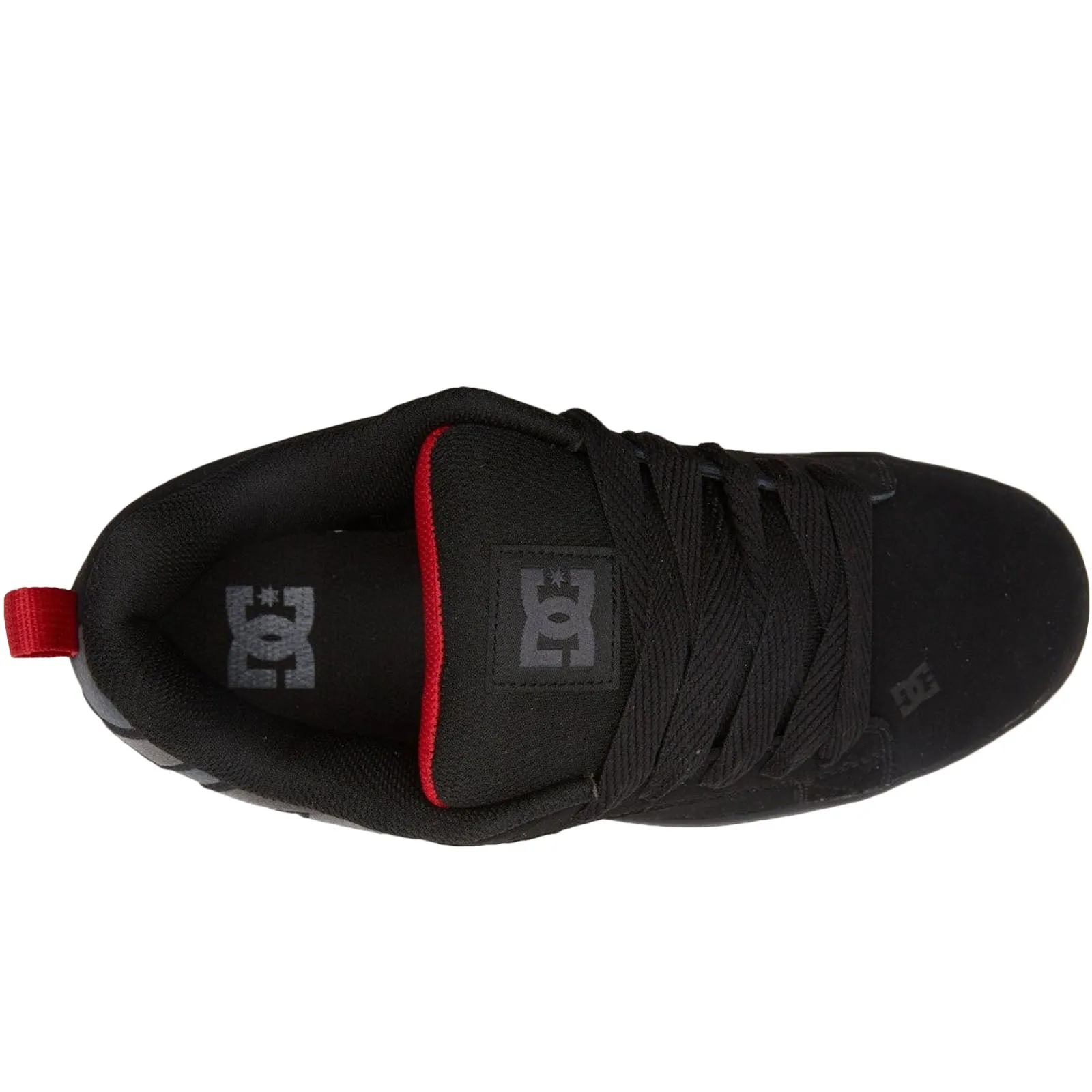 DC Shoes Mens Court Graffik Suede Trainers - Black/Grey/Red