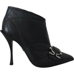 Dolce & Gabbana Elegant Black Quilted Leather Booties