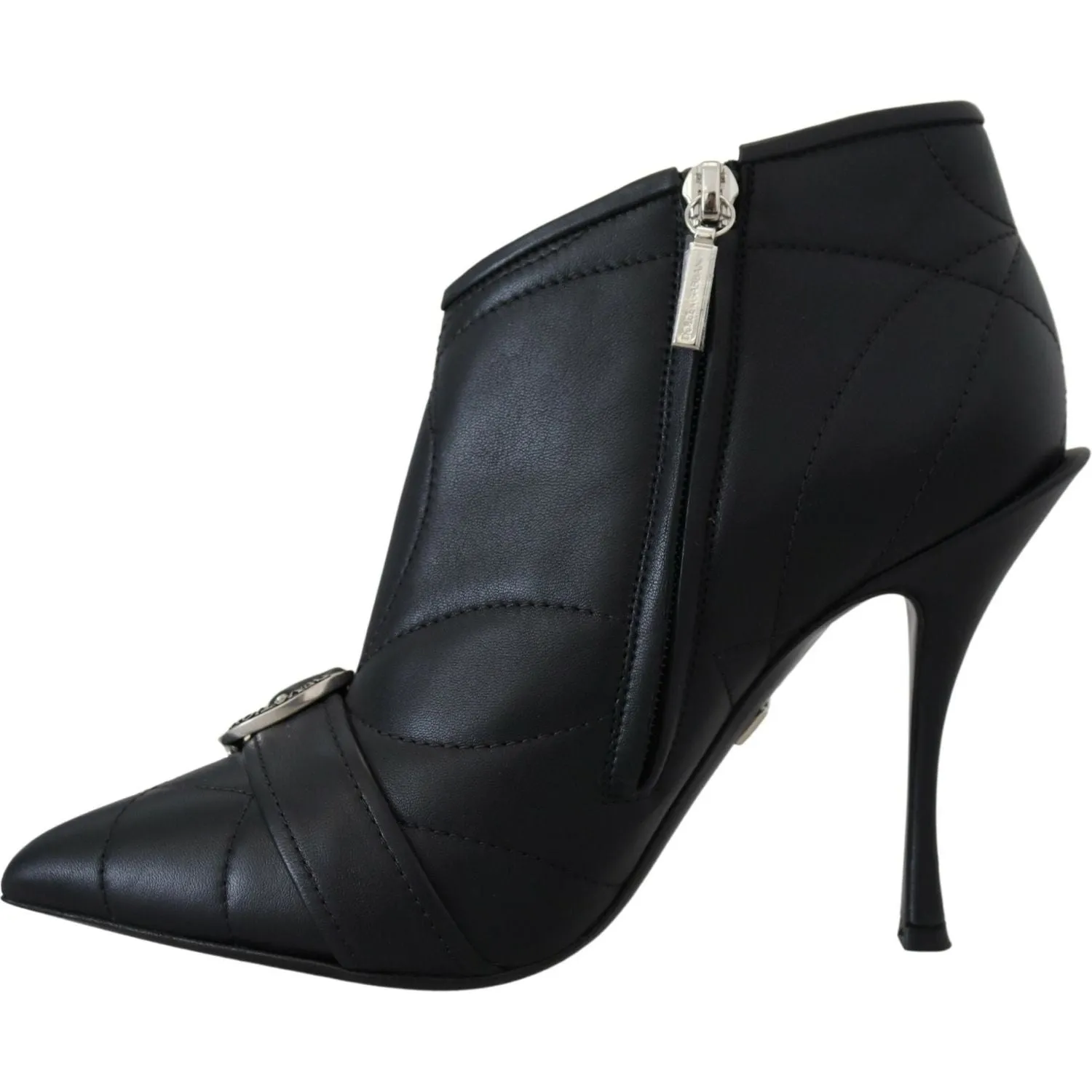 Dolce & Gabbana Elegant Black Quilted Leather Booties