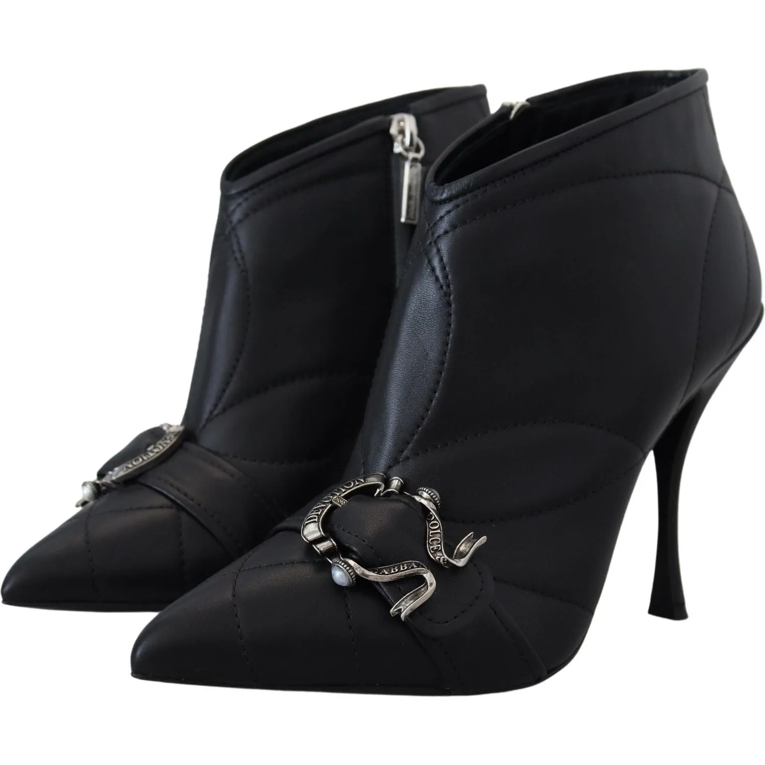 Dolce & Gabbana Elegant Black Quilted Leather Booties