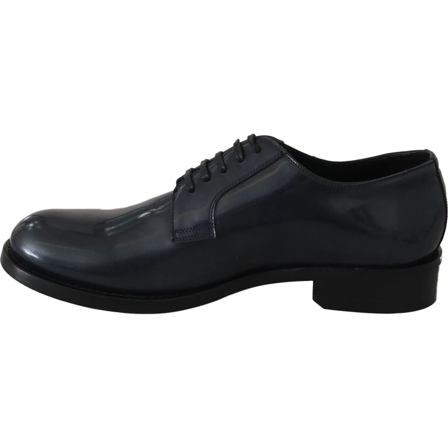 Dolce & Gabbana Elegant Blue Leather Derby Dress Shoes