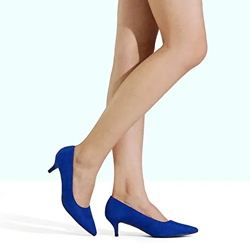 DREAM PAIRS Women's Kitten Heels Pointed Toe Dress Court Shoes