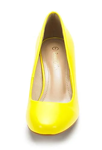 DREAM PAIRS Womens Slip On Low Kitten Heels Round Toe Pump Court Shoes