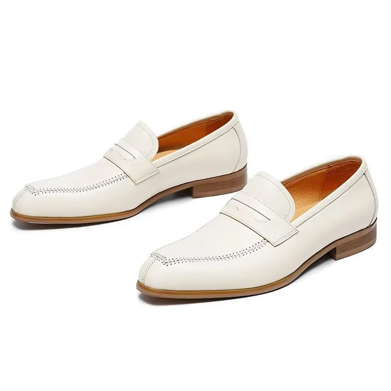 Embossed Elegance Slip-on Square Toe Dress Shoes