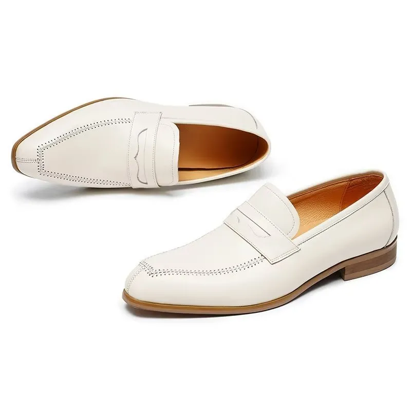 Embossed Elegance Slip-on Square Toe Dress Shoes