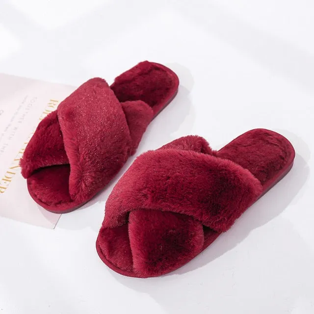 Faux Fur Slippers