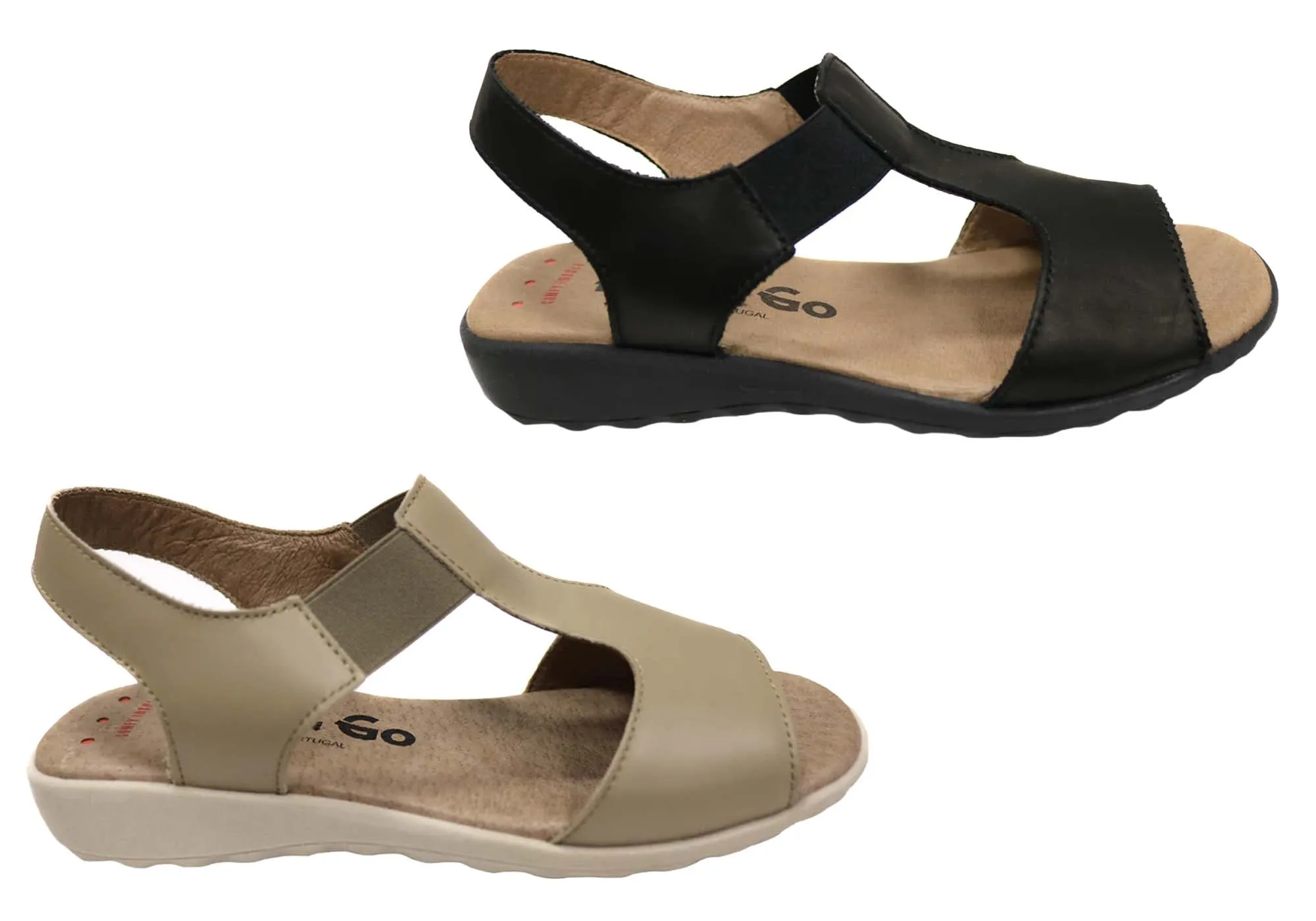 Flex & Go Honor Womens Comfortable Leather Sandals Made In Portugal