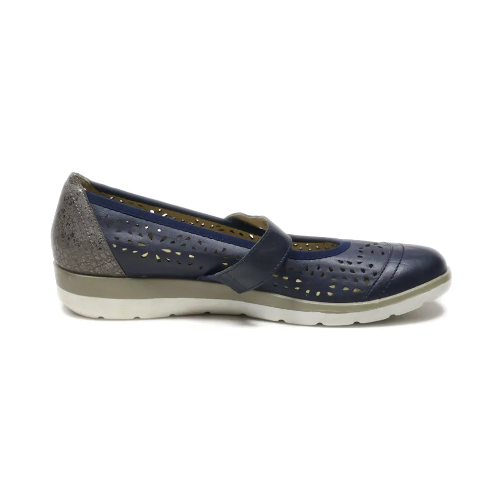 Footflexx Ballerinas Leather Blue Colour For Women