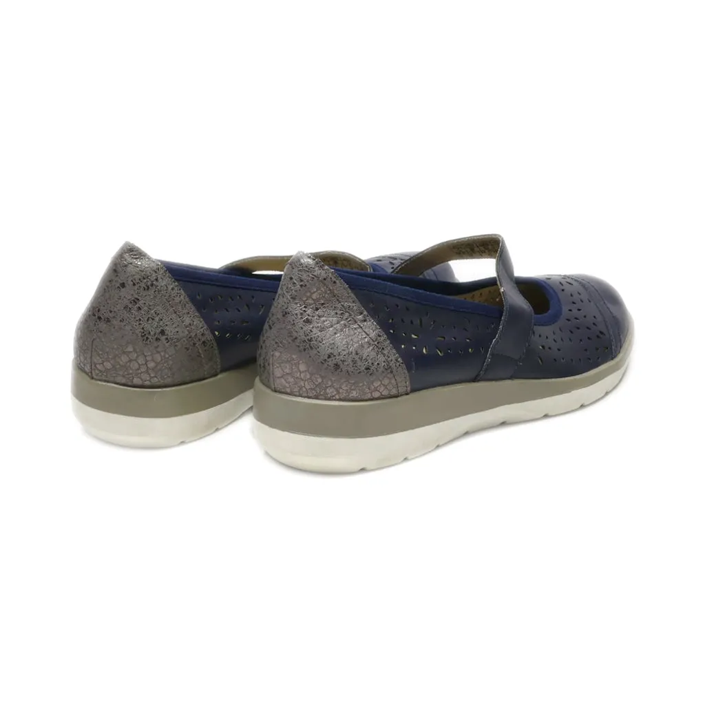 Footflexx Ballerinas Leather Blue Colour For Women