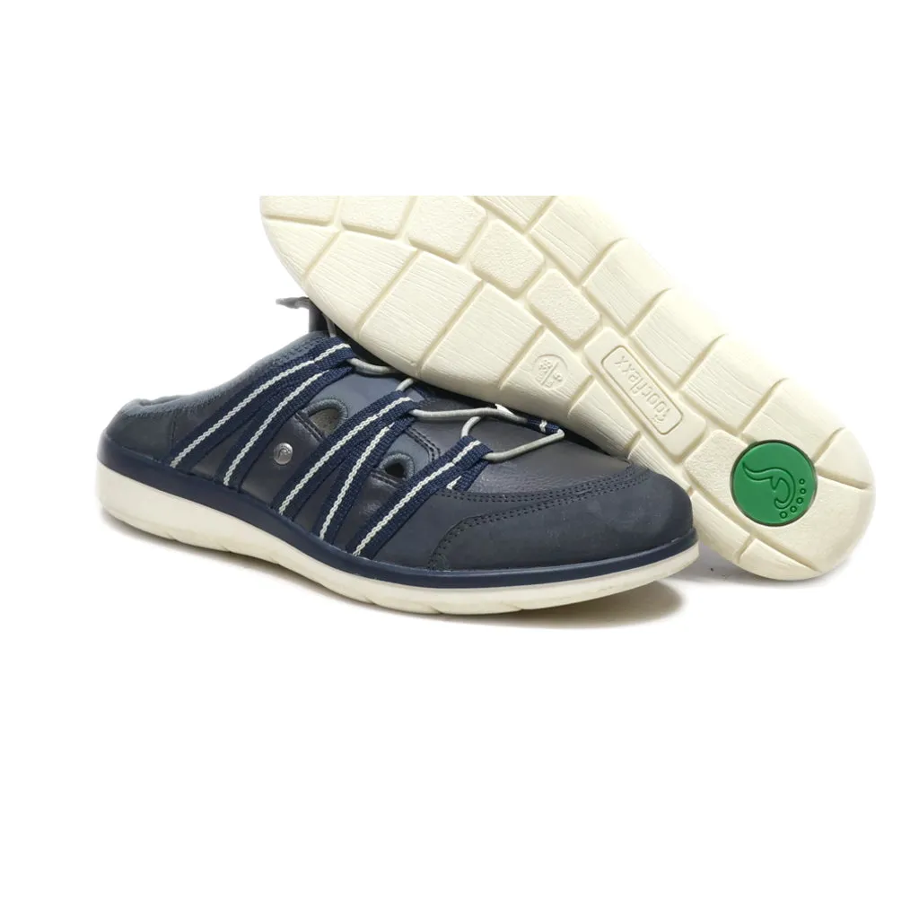 Footflexx Slip Ons Leather Blue Colour For Women