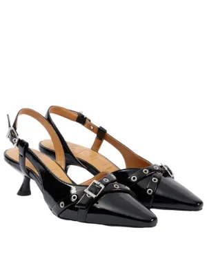 Ganni Eyelets Kitten Heel Pump