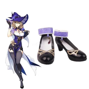 Genshin Impact Lisa Black Cosplay Shoes