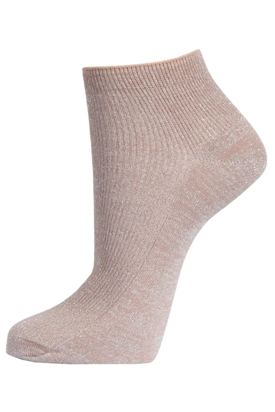 Glitter Anklet Socks - Shimmer Beige