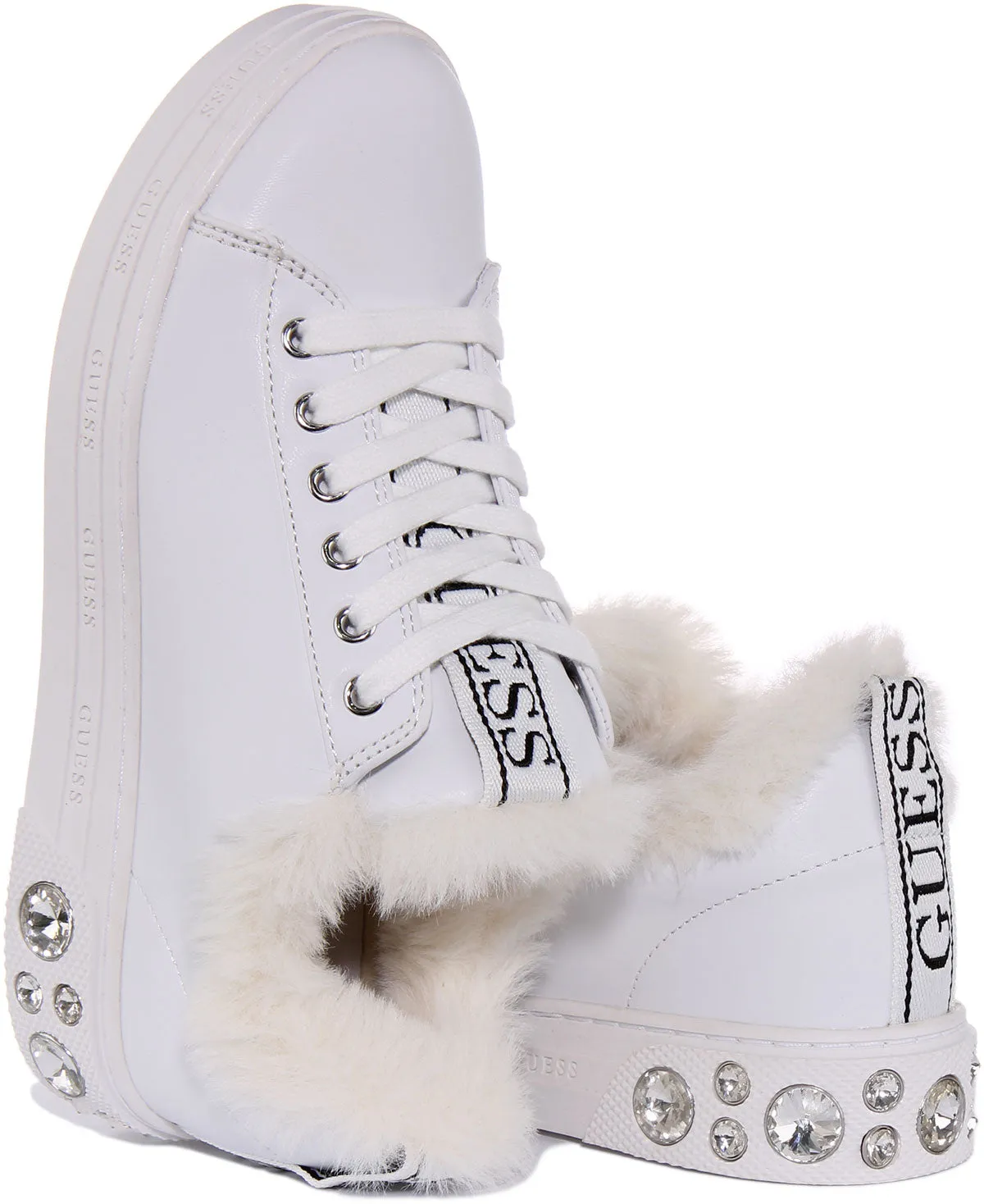 Guess Rivet In White For Women