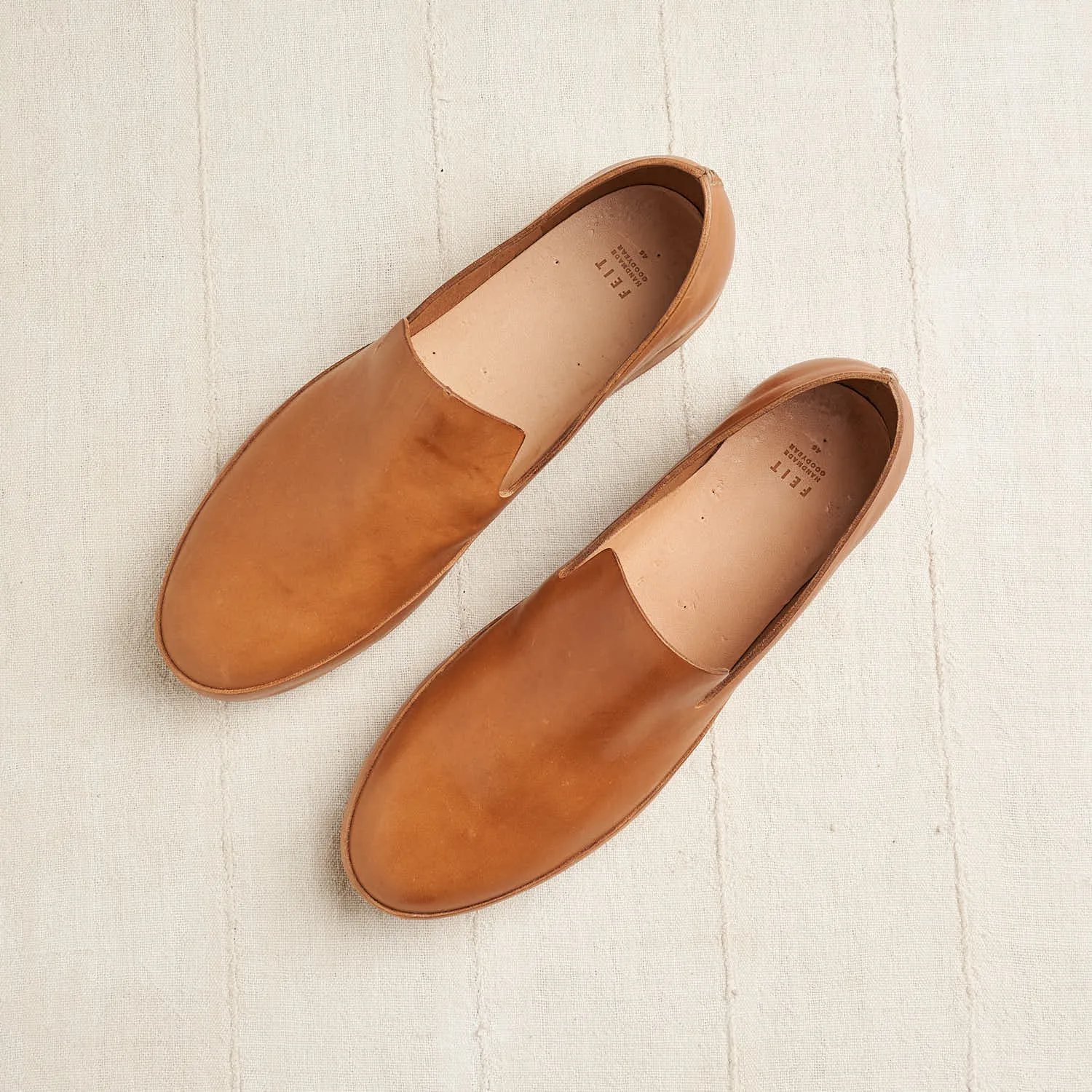 Hand-Sewn Slip-On, Vegetable Tanned Leather