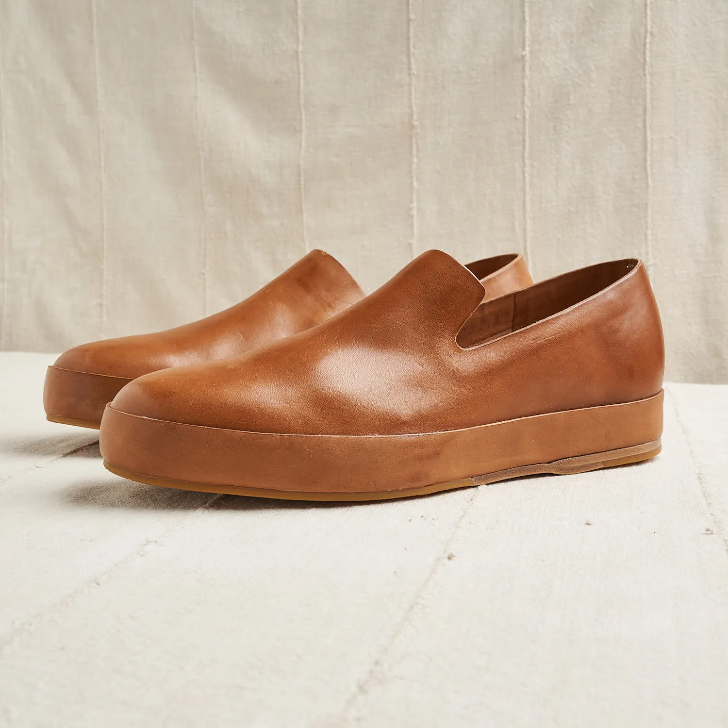 Hand-Sewn Slip-On, Vegetable Tanned Leather