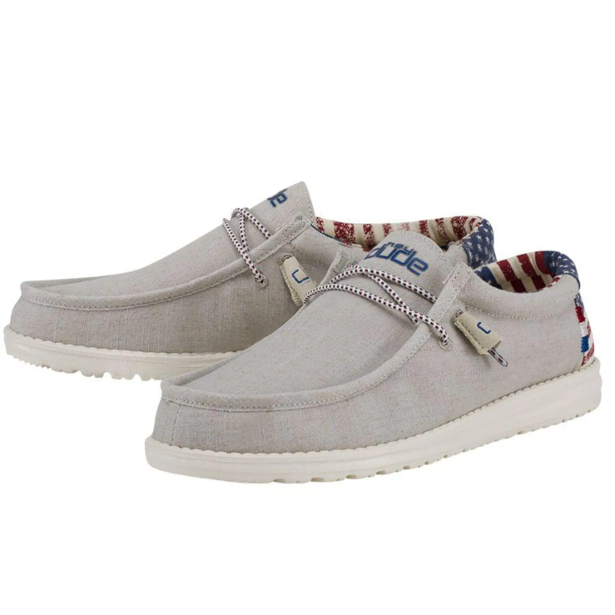 HEY DUDE MEN'S WALLY PATRIOTIC OFF WHITE - 400011K1