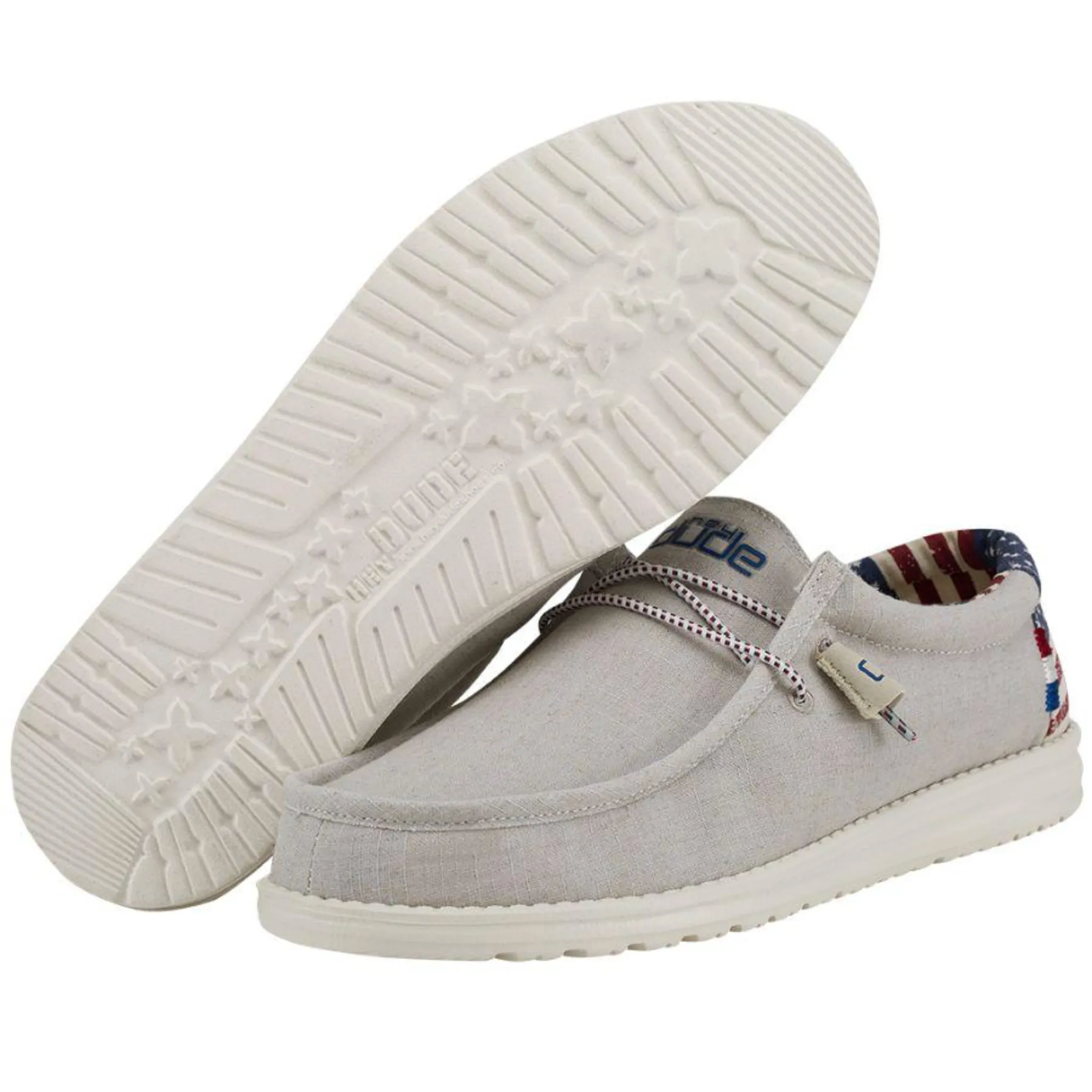 HEY DUDE MEN'S WALLY PATRIOTIC OFF WHITE - 400011K1