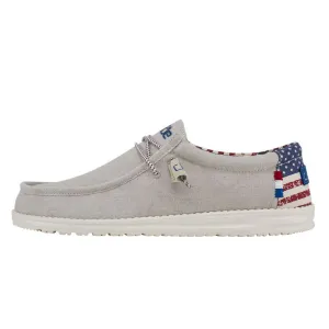 HEY DUDE MEN'S WALLY PATRIOTIC OFF WHITE - 400011K1