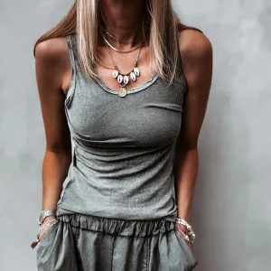 IBIZA TOWN tank top CHARCOAL GREY *NEW*