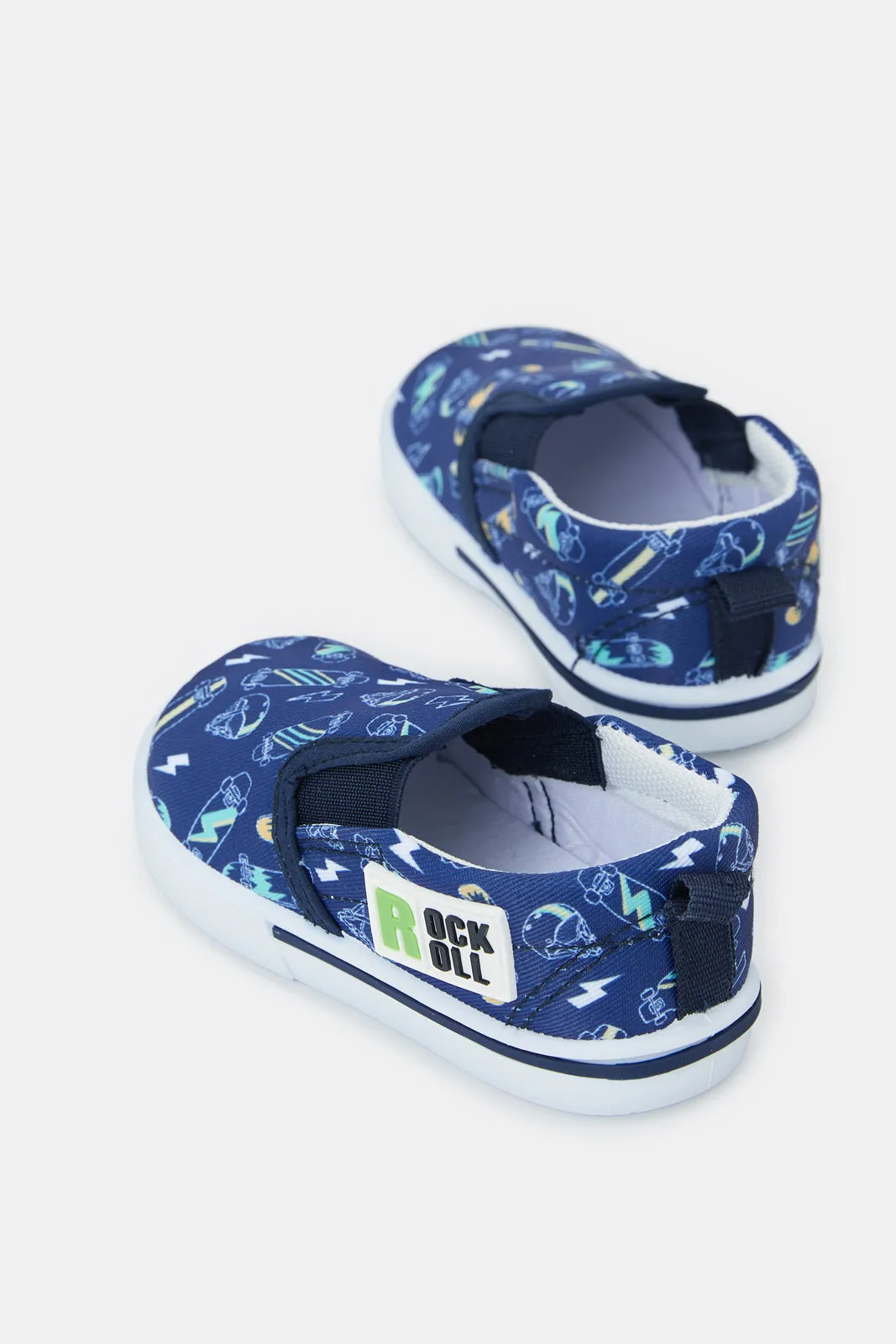 Infant Boys Blue Printed Pump