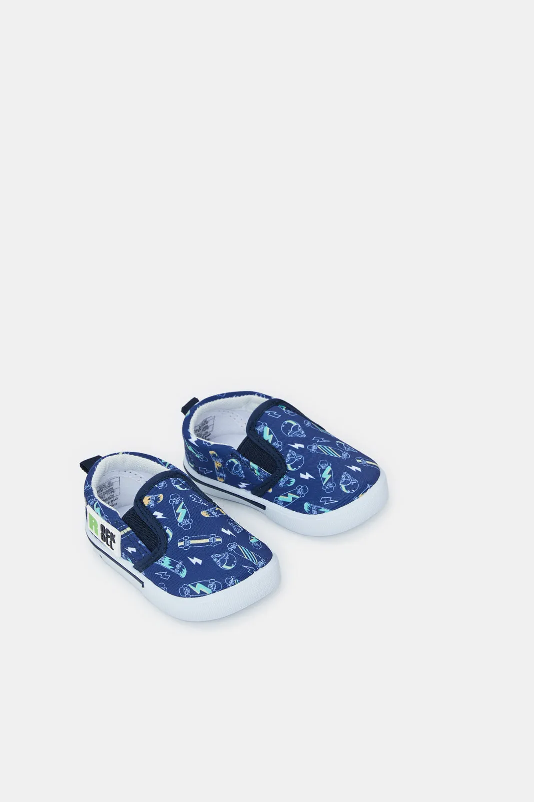 Infant Boys Blue Printed Pump