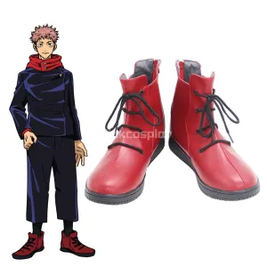 Jujutsu Kaisen Sorcery Fight Yuji Itadori Red Cosplay Shoes