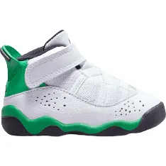 Kid's Jordan 6 Rings TD Shoes - White / Black / Lucky Green