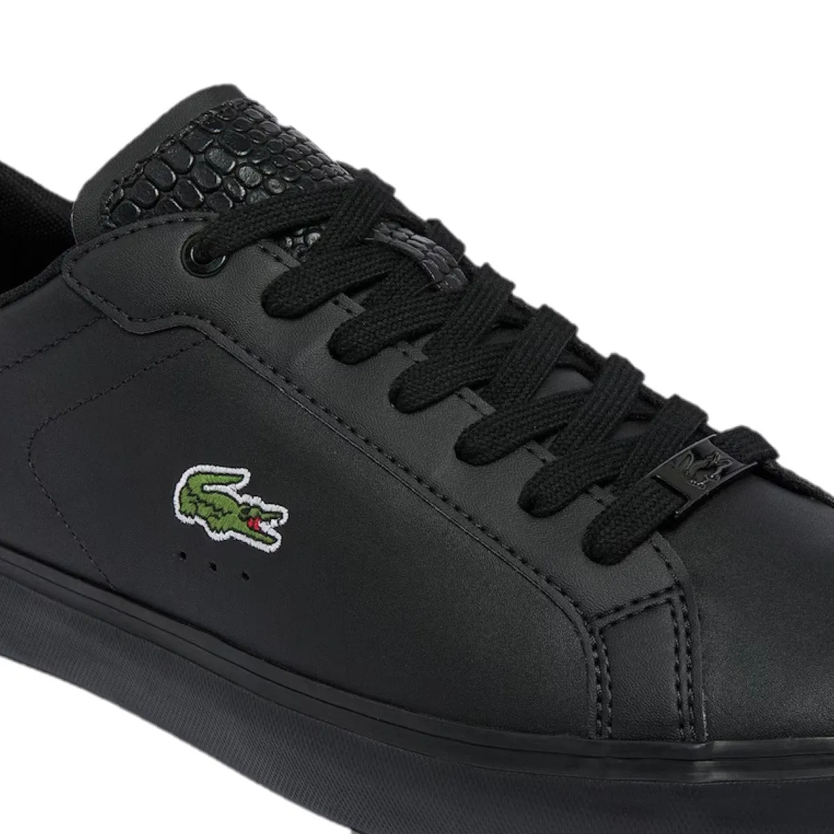 LACOSTE 7-41SMA003002H POWERCOURT MN'S (Medium) Black/Black Leather Lifestyle Shoes