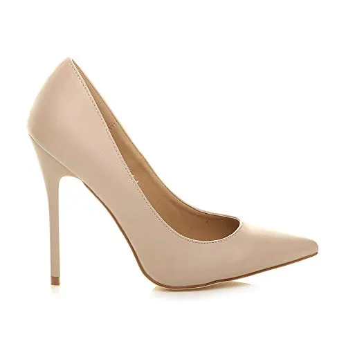 Ladies High Heel Pointed Contrast Smart Court Shoes