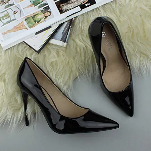 Ladies High Heel Pointed Contrast Smart Court Shoes