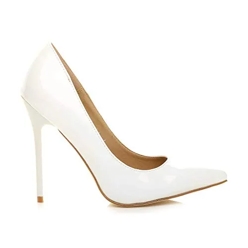 Ladies High Heel Pointed Contrast Smart Court Shoes