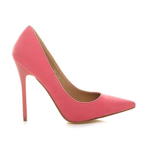 Ladies High Heel Pointed Contrast Smart Court Shoes