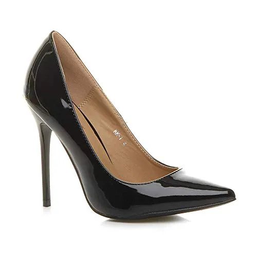 Ladies High Heel Pointed Contrast Smart Court Shoes