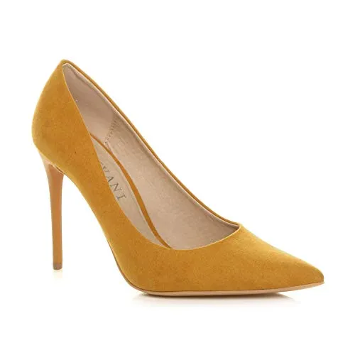 Ladies High Heel Pointed Contrast Smart Court Shoes