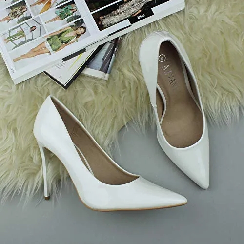 Ladies High Heel Pointed Contrast Smart Court Shoes