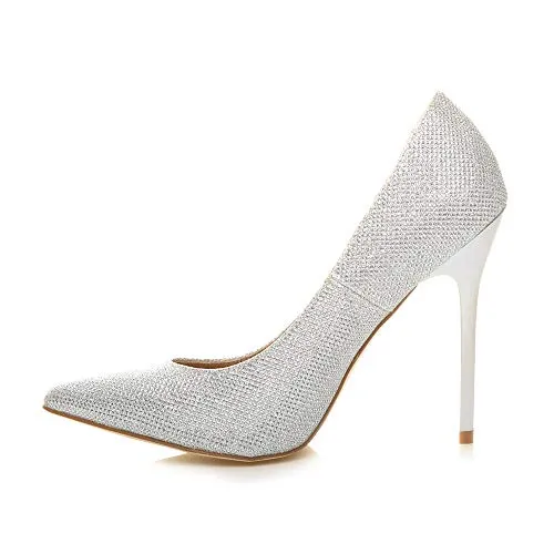 Ladies High Heel Pointed Contrast Smart Court Shoes