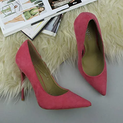 Ladies High Heel Pointed Contrast Smart Court Shoes