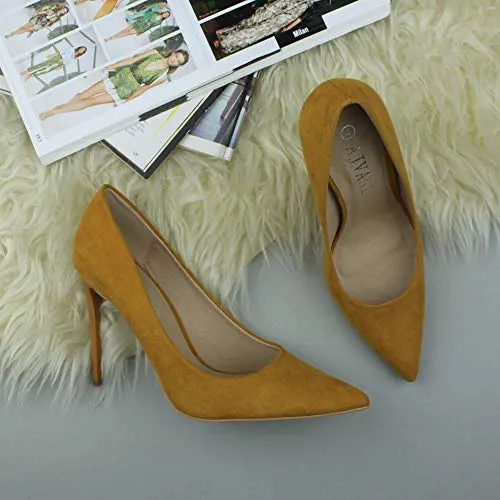 Ladies High Heel Pointed Contrast Smart Court Shoes