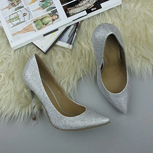 Ladies High Heel Pointed Contrast Smart Court Shoes